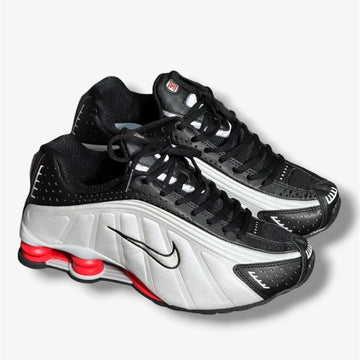 Nike Shox R4 Plata-Negro