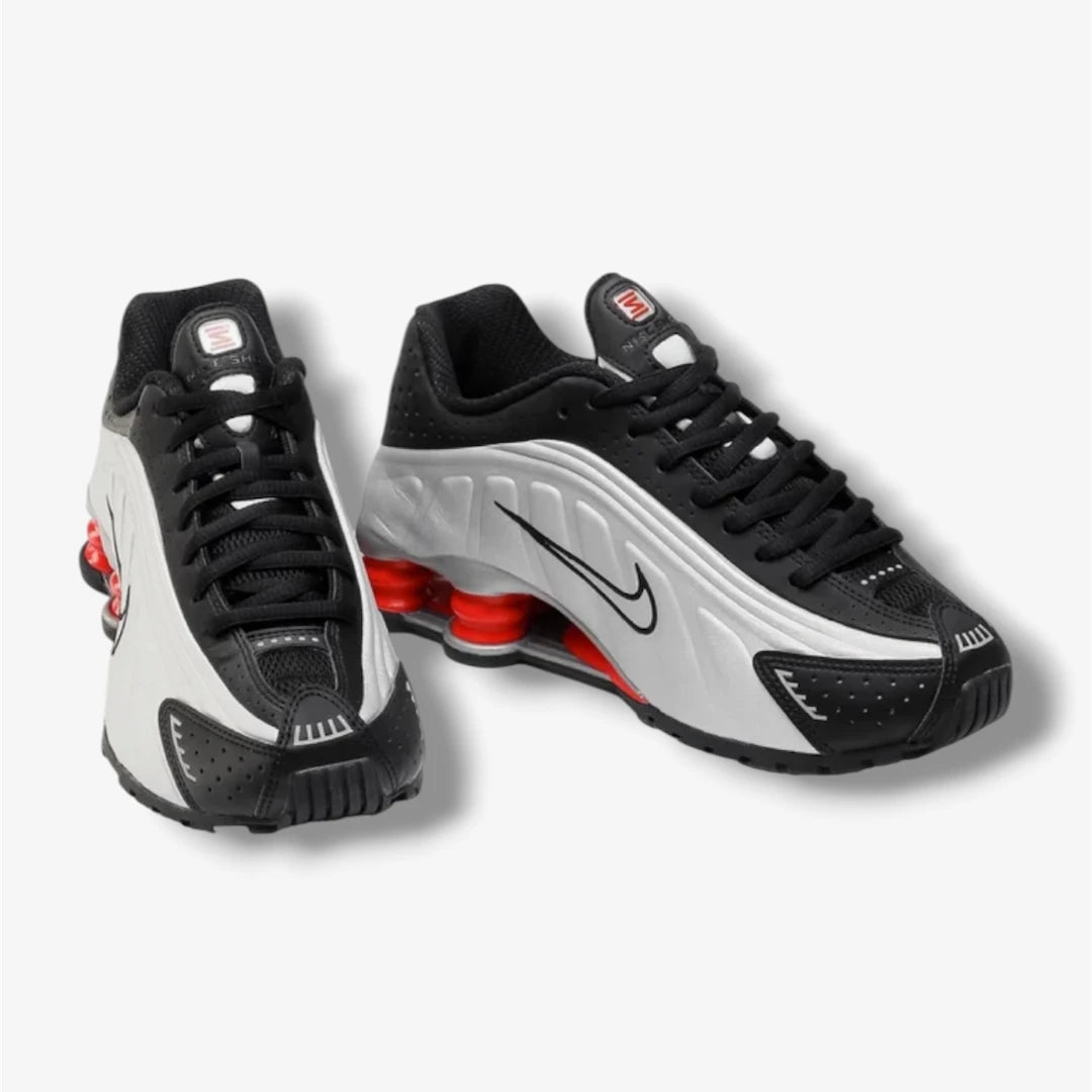 Nike Shox R4 Plata-Negro